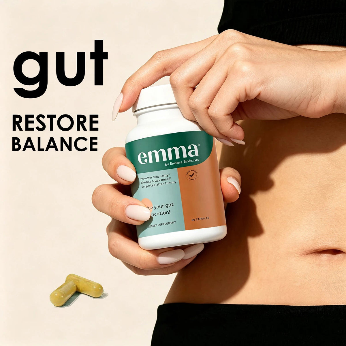 Gut Health Relief Supplement for Women & Men, Leaky Gut & Digestive Support for Constipation, Bloating & Gas Relief, 60 Capsules Healthy supplements