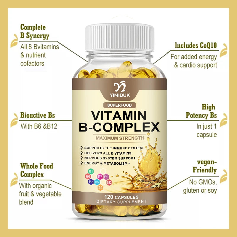 Vitamin B Complex Supplement, Supports Immune System, Nervous Health, Energy Production & Metabolic Balance for Men & Women Healthy supplements