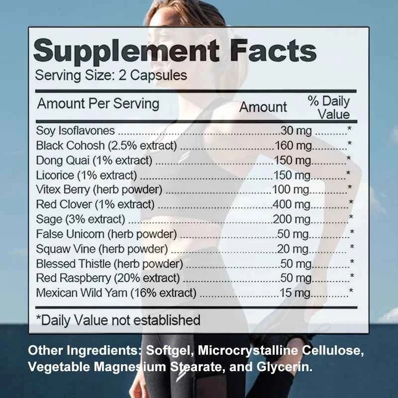 Kenofor Menopause Supplement for Women - Fights Night Sweats, Hot Flashes, Improves Mood - 120 Capsules, Non-GMO
