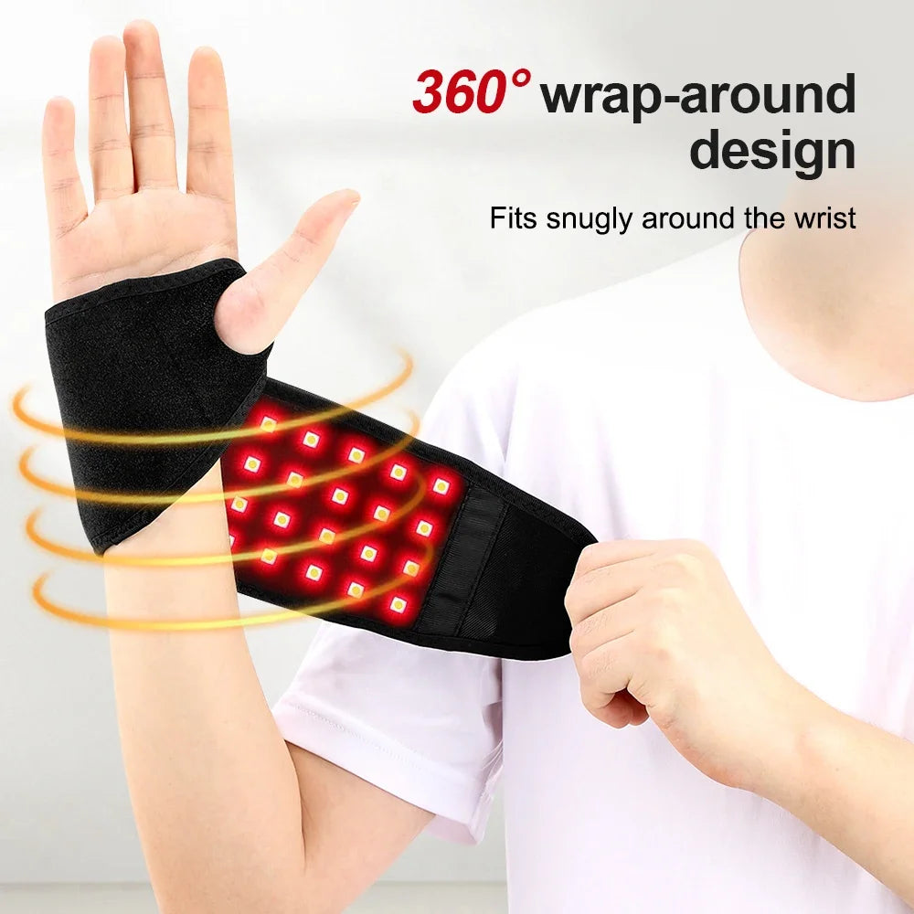 Infrared Wrist Guard Black Protective Gear Universal Left and Right 3 Levels Red Light Adjustment USB Plug Hand Joint Protection Healthy supplements