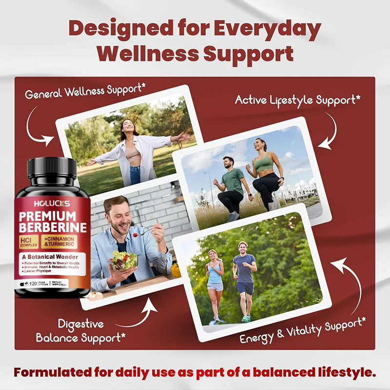 Berberine Supplements, with Cinnamon & Turmeric, Support Metabolic Health, Immune Balance & Wellness  for Daily Life Healthy supplements