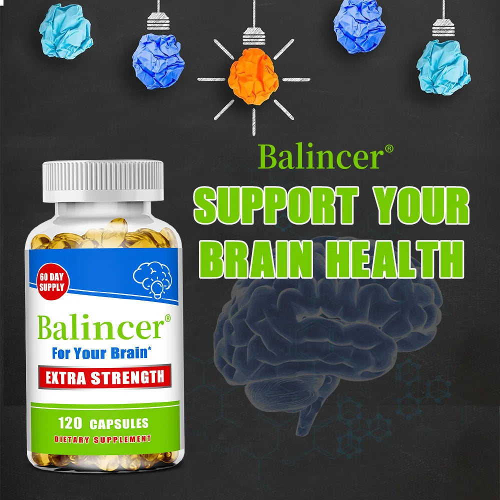 Vitamin D Capsules, Natural Brain Health Supplement, Support Cognitive Function, Memory, Concentration, Immune & Muscle Wellness Healthy supplements