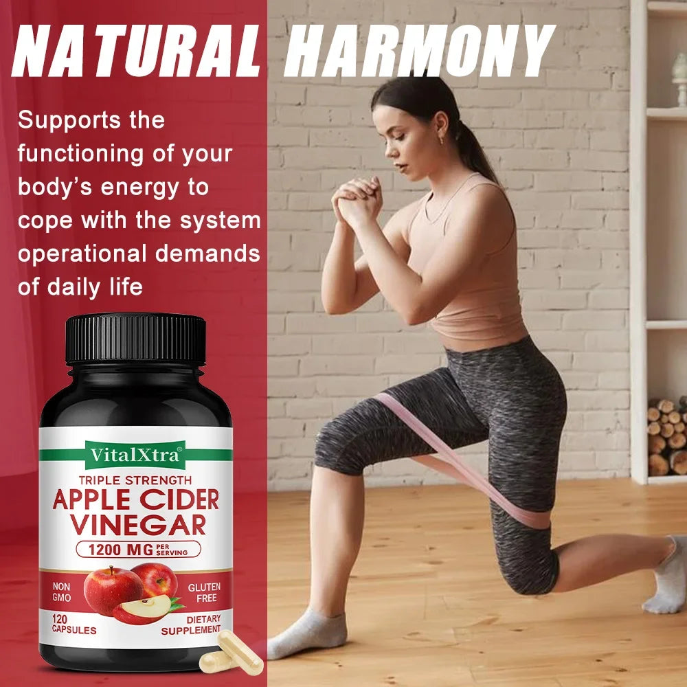 Apple Cider Vinegar Supplement - Promote Metabolism and Digestion, Detox, Gut and Immune Health, 120 Vegan Capsules Healthy supplements