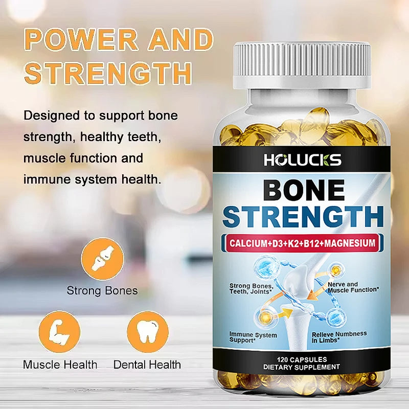 Bone Strength Complex with Calcium, D3, K2 & Magnesium, Supports Healthy Bones, Joint Mobility & Muscle Function for Adults Healthy supplements