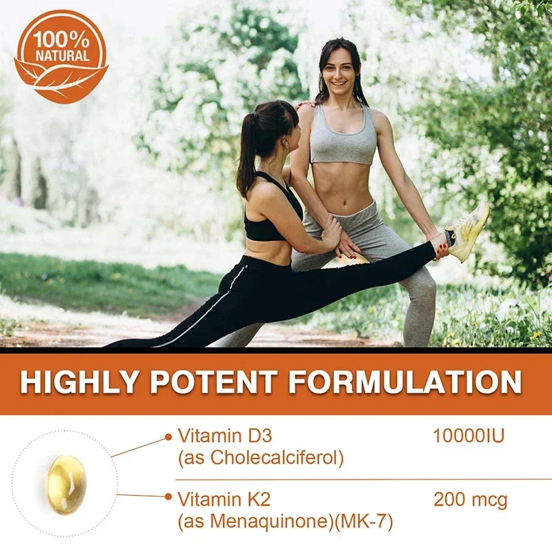Vitamin D3 with K2 - Immune Support, Healthy Muscle Function and Bone Health, for Heart, Joint Health Healthy supplements
