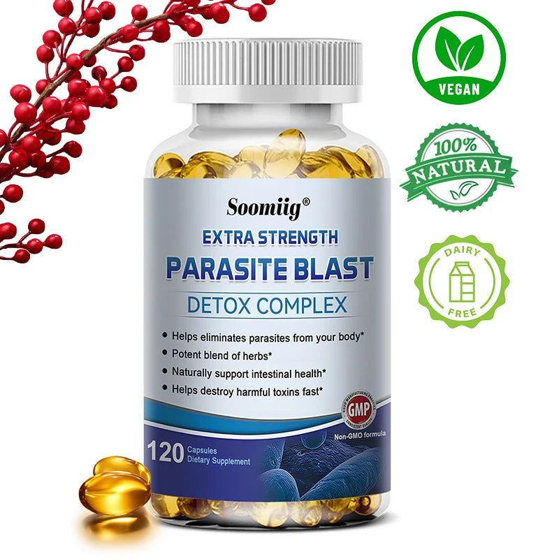 Parasite Detox - Gut Health Supplements - Gut Health - Boosts Immune System -Supports Cleansing and Detoxification, 120 Capsules Healthy supplements