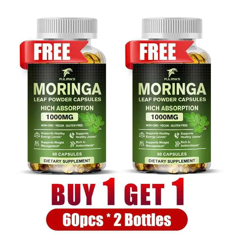 Buy 2 Get 2 Free! Pure Moringa Leaf Powder Supplement Energy, Metabolism and Immune Support,Weight Management, Non-GMO