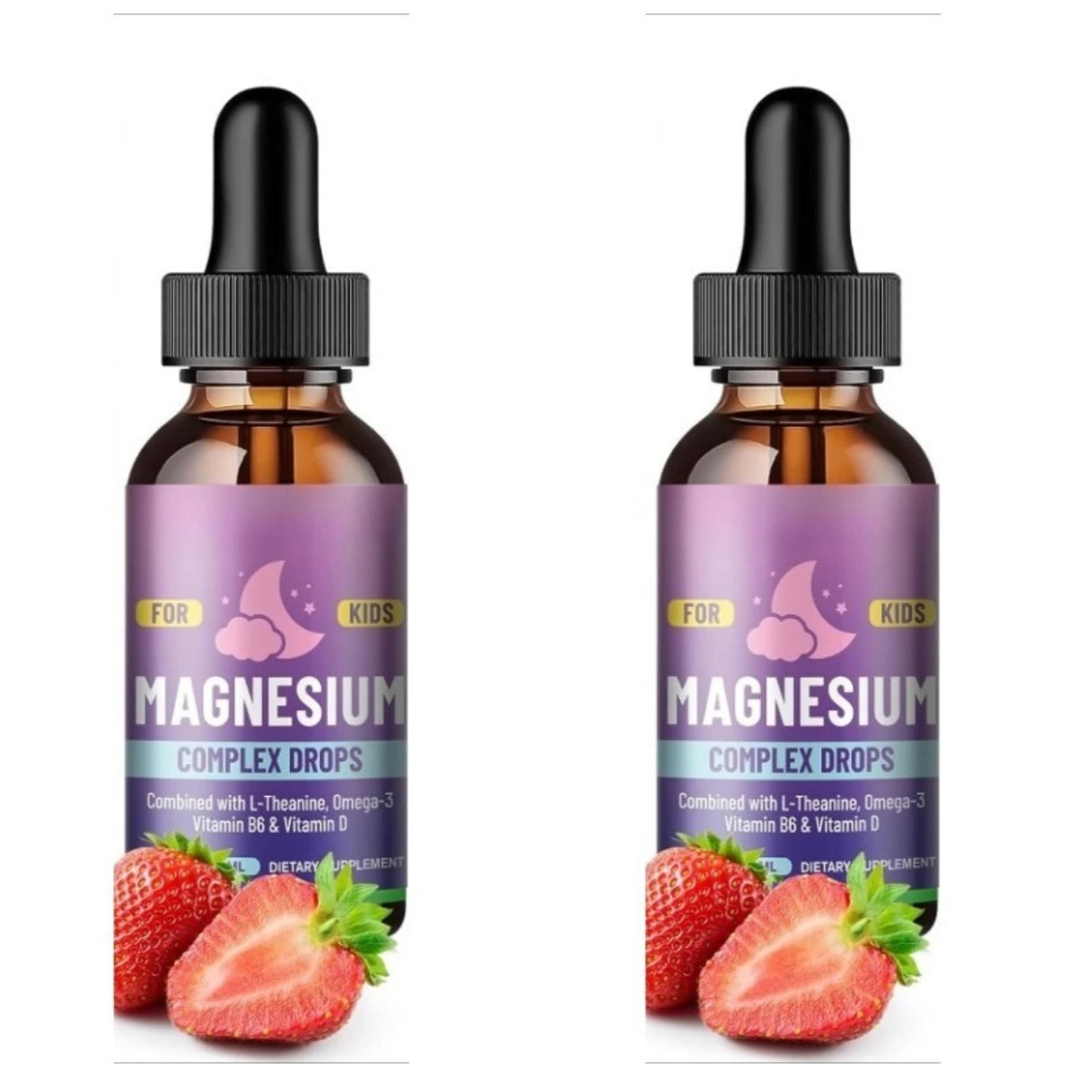 Kids Liquid Drops, Magnesium Glycinate with L-theanine Omega-3 Vitamin B6 D3 for Supports Bone Health and Relaxation 60 Ml Healthy supplements