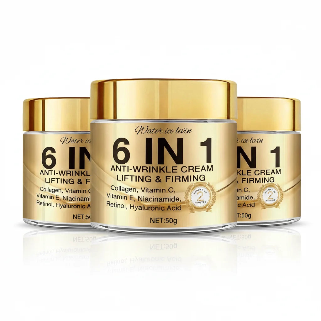6-In-1 Anti-Wrinkle Cream. Lifts Firms Smooths Moisturizes. Collagen Vitamin C E Niacinamide Retinol Hyaluronic Acid. 50g Healthy supplements
