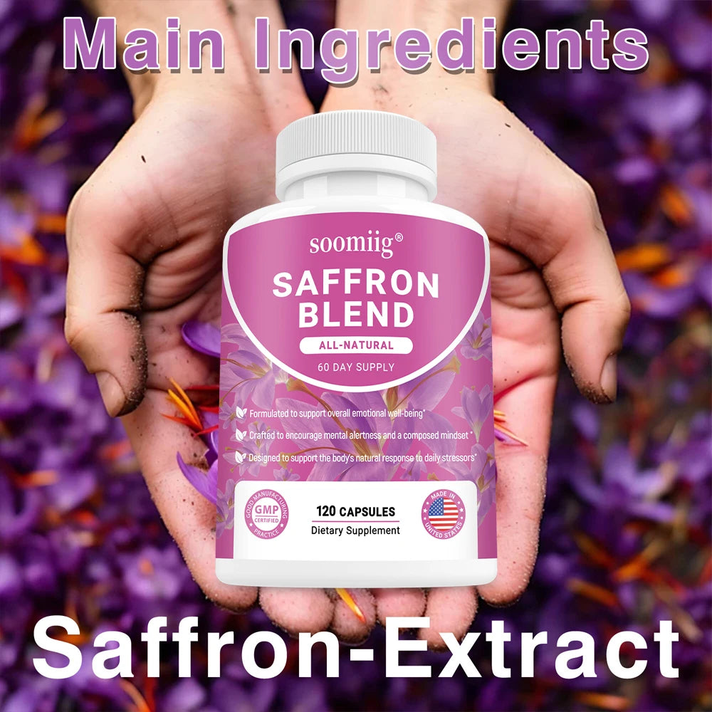 Saffron Supplements Saffron Extract for Mood & Memory, Eye Health - Joint Supplement for Women & Men - 120 Vegan Capsules Healthy supplements
