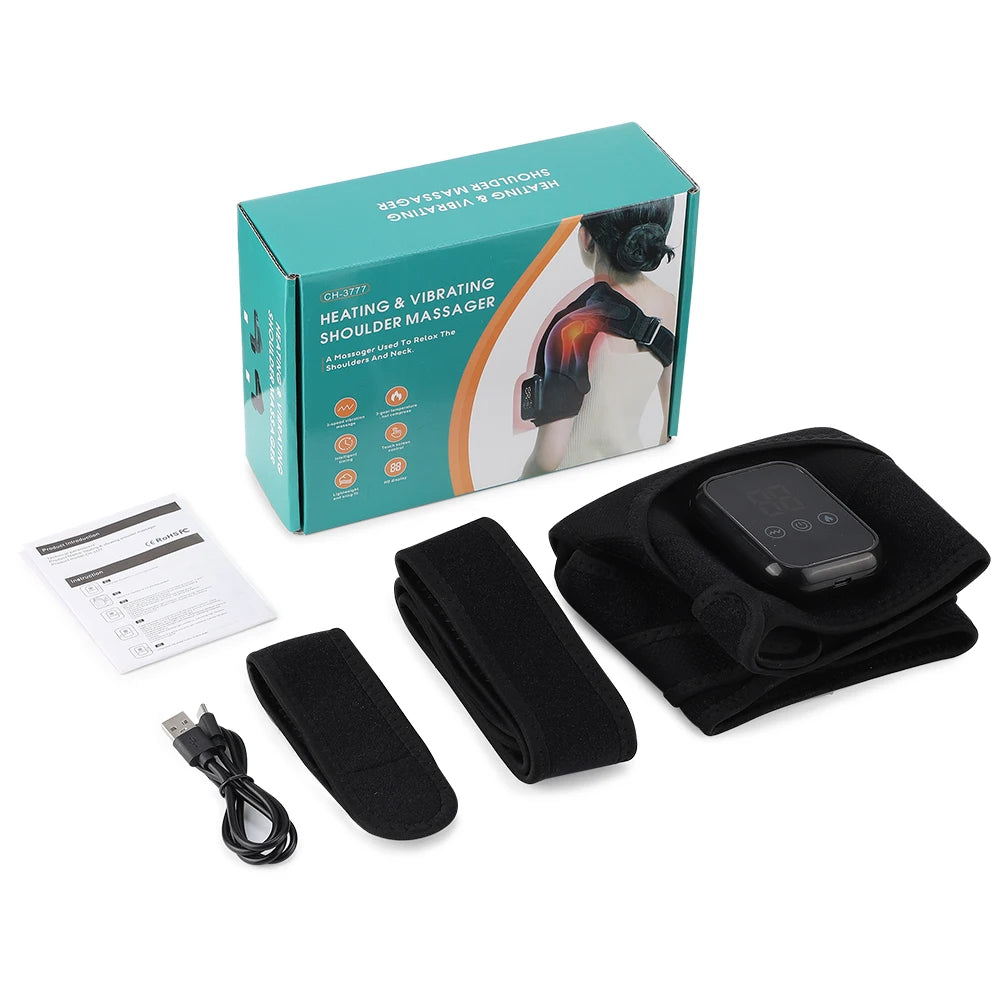 Electric Heating Shoulder Brace Vibration Hot Compress Shoulder Massage Support Belt Strap For Joint Brace Care Muscle Relaxatio Healthy supplements