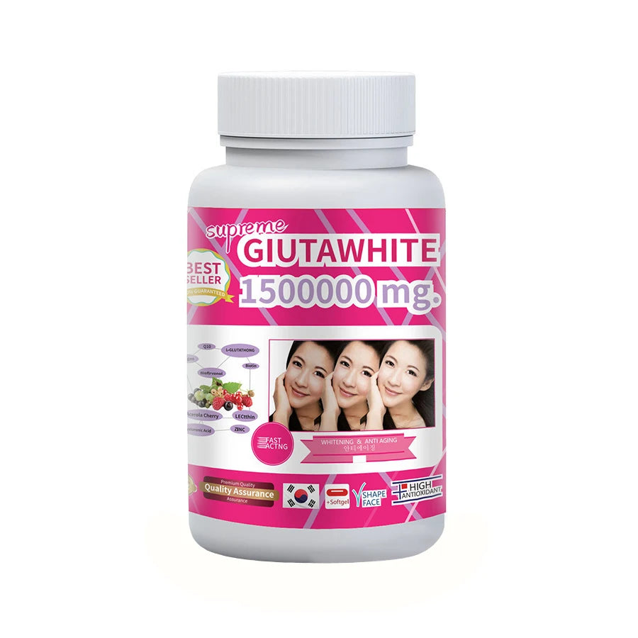Gluta White 1500000mg Skin Whitening & Antioxidant Detox Supplement for Women & Men, Aging Defense, Blood Balance, Immune Health Healthy supplements