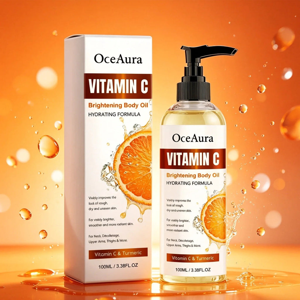 OceAura 100ml Vitamin C Skin Care Body Oil Moisturizes Skin Smooth, Moist and Shiny Skin Care Body Oil Healthy supplements