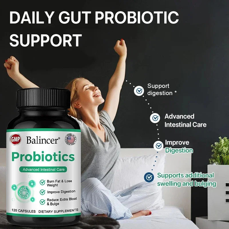Lactobacillus Probiotic Supplement - Helps Burn Fat Metabolism & Promotes Nutrient Digestion and Gut Health for Adult Men&Women Healthy supplements