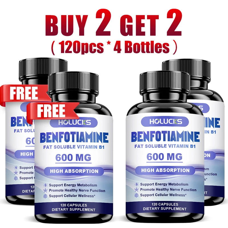 Benfotiamine Capsules, with Fat-Soluble Vitamin B1, Support Nerve Health, Energy Metabolism & Cellular Wellness for Men & Women Healthy supplements