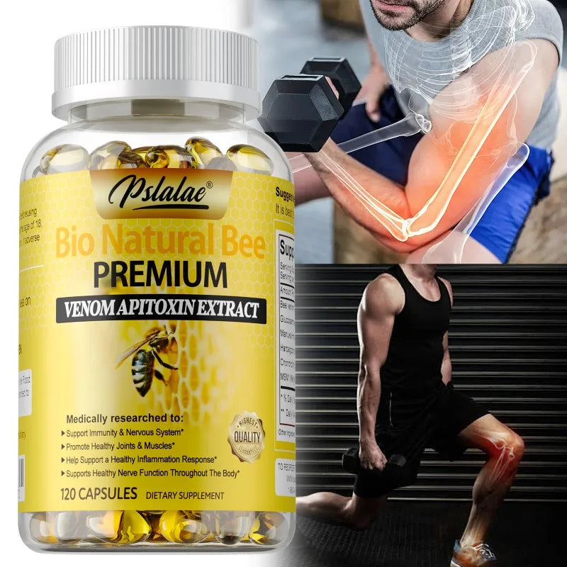 Natural Bee Venom Extract Capsules - Glucosamine Chondroitin Supplement Relieves Joint Pain and Stiffness, Promotes Bone Health Healthy supplements