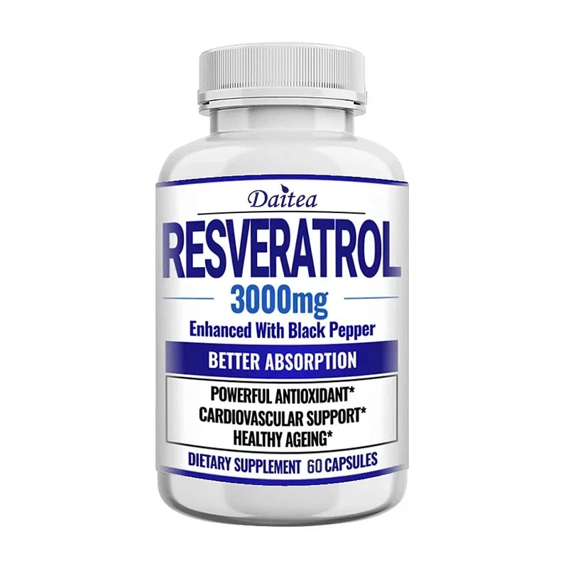 Resveratrol Supplement Capsules - Anti-Aging, Cardiovascular & Joint Support, Skin Health Healthy supplements