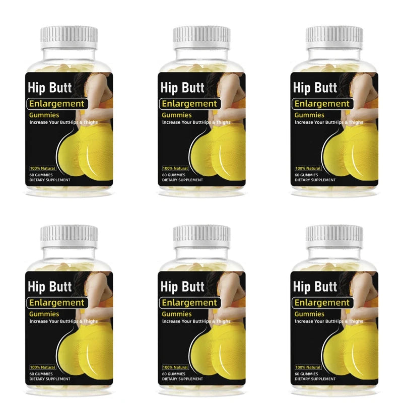 Hip Butt Enlargement Gummies for Buttocks Hips and Thighs Adults Glute Curve Support Gummies for Women Peach Flavor 60 Count Healthy supplements