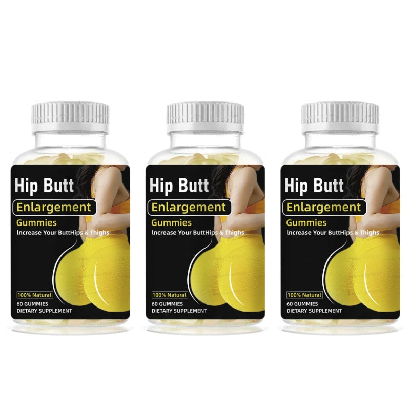 Hip Butt Enlargement Gummies for Buttocks Hips and Thighs Adults Glute Curve Support Gummies for Women Peach Flavor 60 Count Healthy supplements