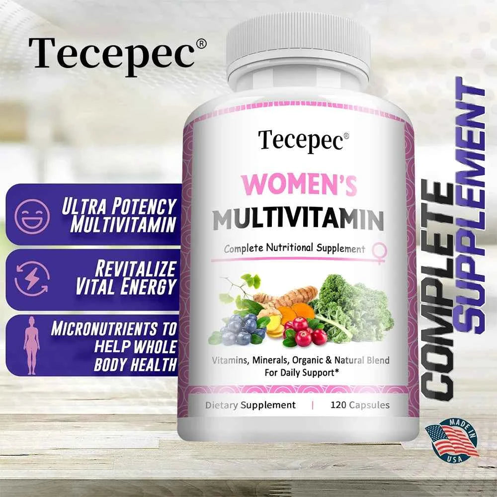 Women's Multivitamin Multimineral Capsules - Magnesium Biotin Calcium Selenium, Supports Skin Nails Joint Bone Immune Energy