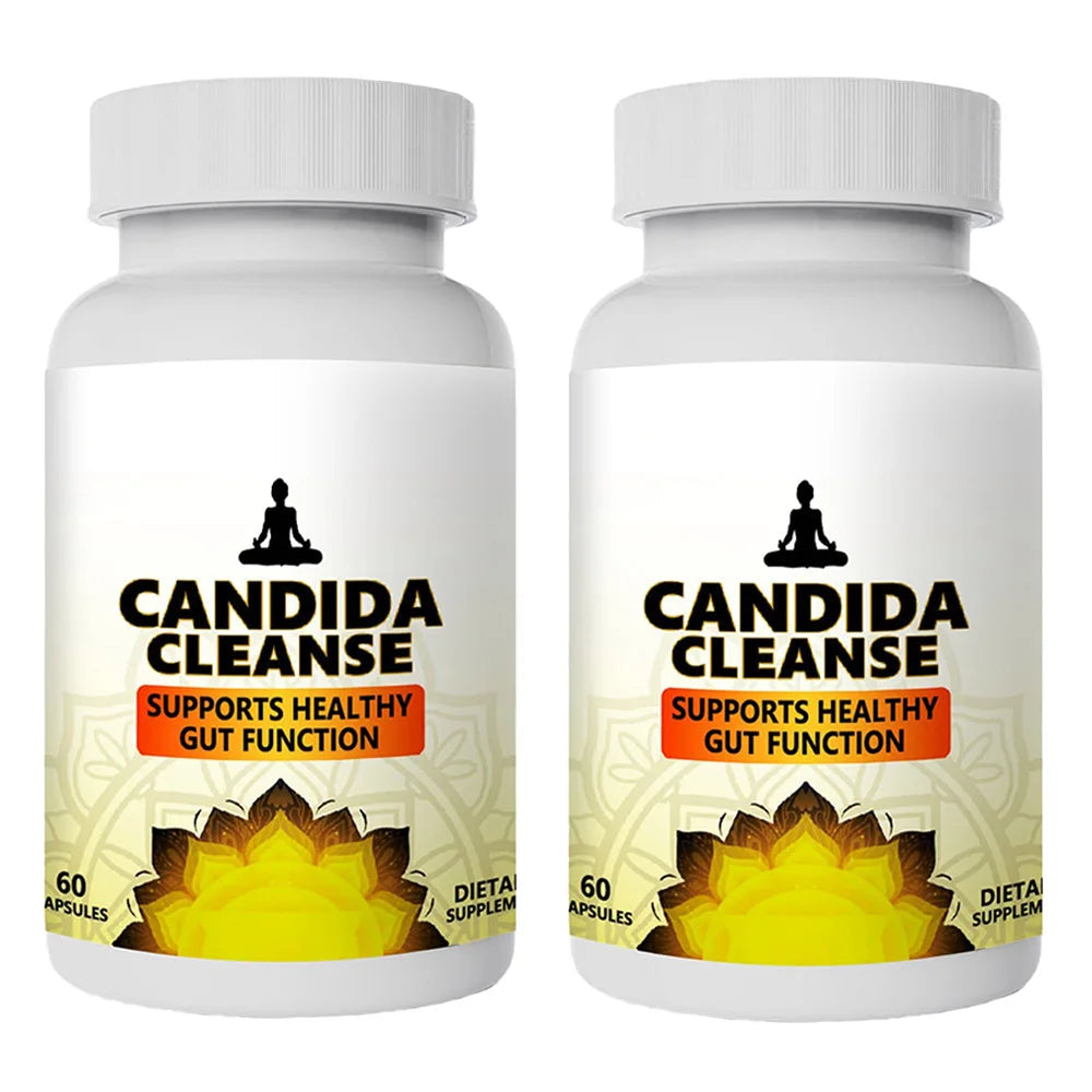 Candida Cleanse Detox for Gut Health - Extra Strength Balance Control Anti Overgrowth Supplements for Women & Men - 60 Capsules Healthy supplements