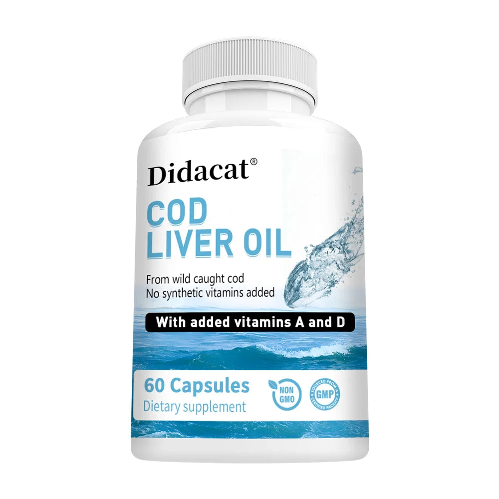 Cod Liver Oil Plus Vitamins A and D Dietary Supplement Softgels for Immune Health, Promoting Bone, Skin Health, Vision Support Healthy supplements