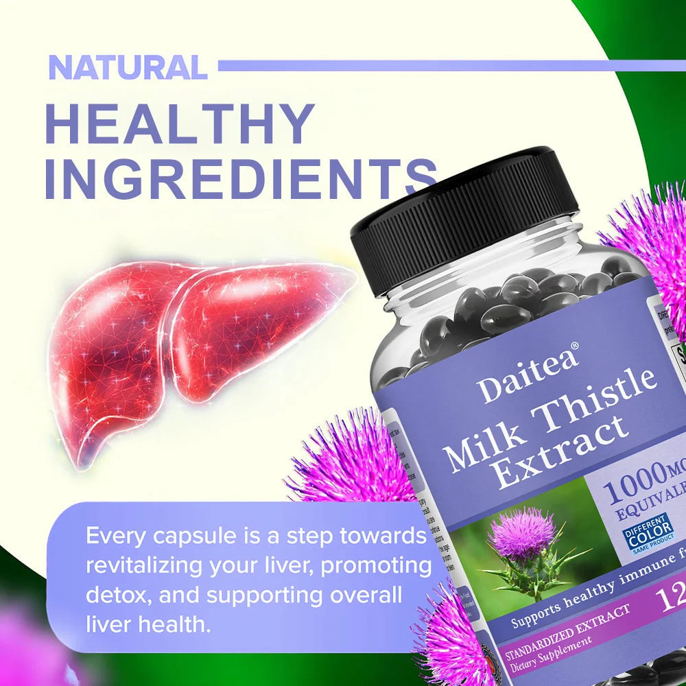 Natural Milk Thistle Supplement - Detoxifying and Cleansing for Men and Women, Liver Health and Supports Liver Function Healthy supplements