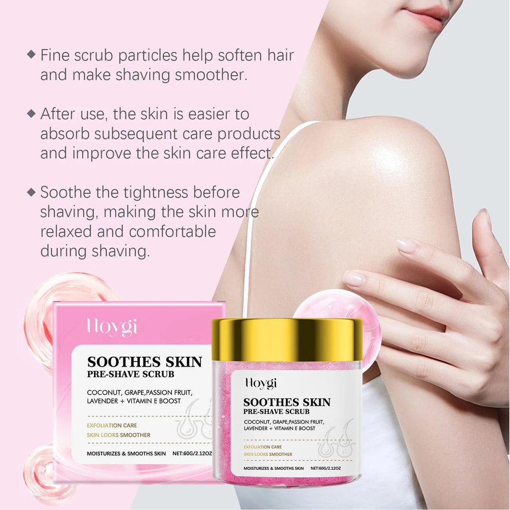 Pre-Shave Scrub Gentle Exfoliating Body Scrub for Smooth Skin Moisturizing Pre-Shave Care for Face and Body Smooths Skin Texture Healthy supplements