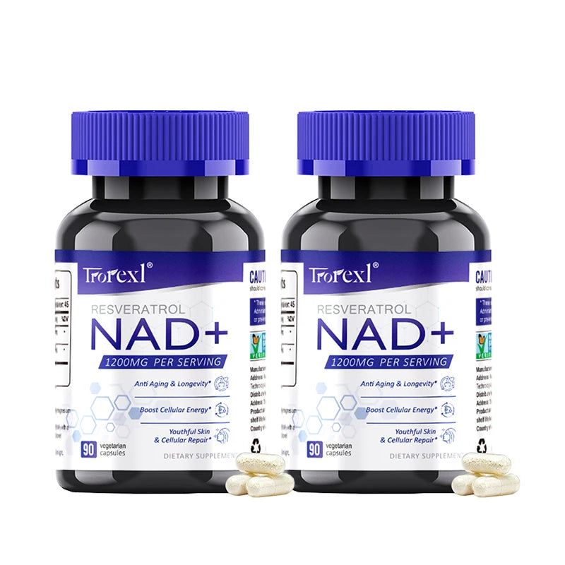 NAD + Resveratrol Supplement NAD Plus Boosting - Supports Cellular Energy, Anti-aging, Metabolism, Skin Health Healthy supplements