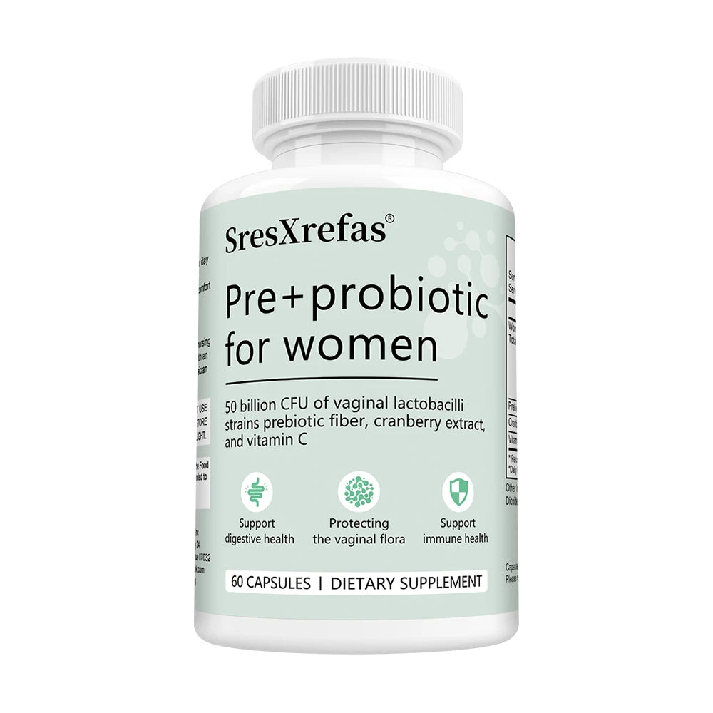 Pre+probiotic Capsules for Women, with Vitamin C, Cranberry Extract, Support Digestive Health, Protecting The Vaginal Flora Healthy supplements