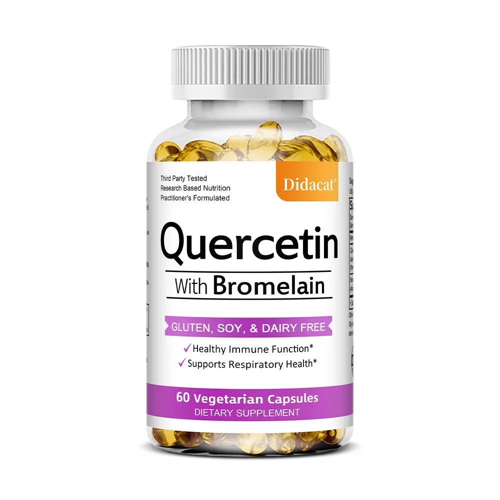 Quercetin with Bromelain Supplement, Enhance Immunity Respiratory, Antioxidant and Help Maintain Cardiovascular Health Healthy supplements