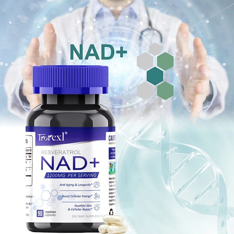 NAD + Resveratrol Supplement NAD Plus Boosting - Supports Cellular Energy, Anti-aging, Metabolism, Skin Health Healthy supplements