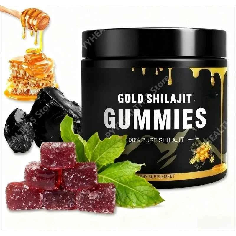 Shilajit Gummies Honey Lemon Flavor Himalayan Shilajit No Added Sugar Ashwagandha for Men Women 100% Natural Organic I 30 Gummy