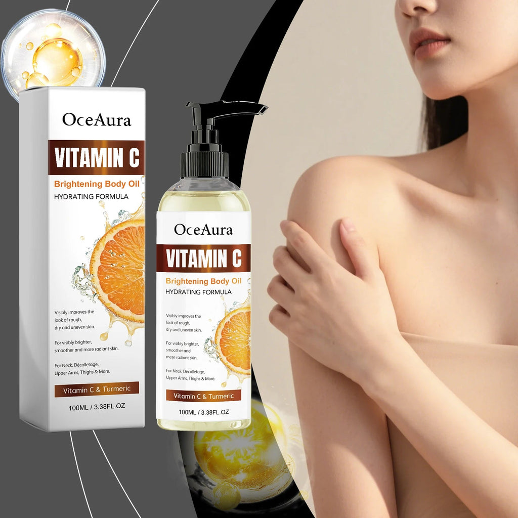 OceAura 100ml Vitamin C Skin Care Body Oil Moisturizes Skin Smooth, Moist and Shiny Skin Care Body Oil Healthy supplements