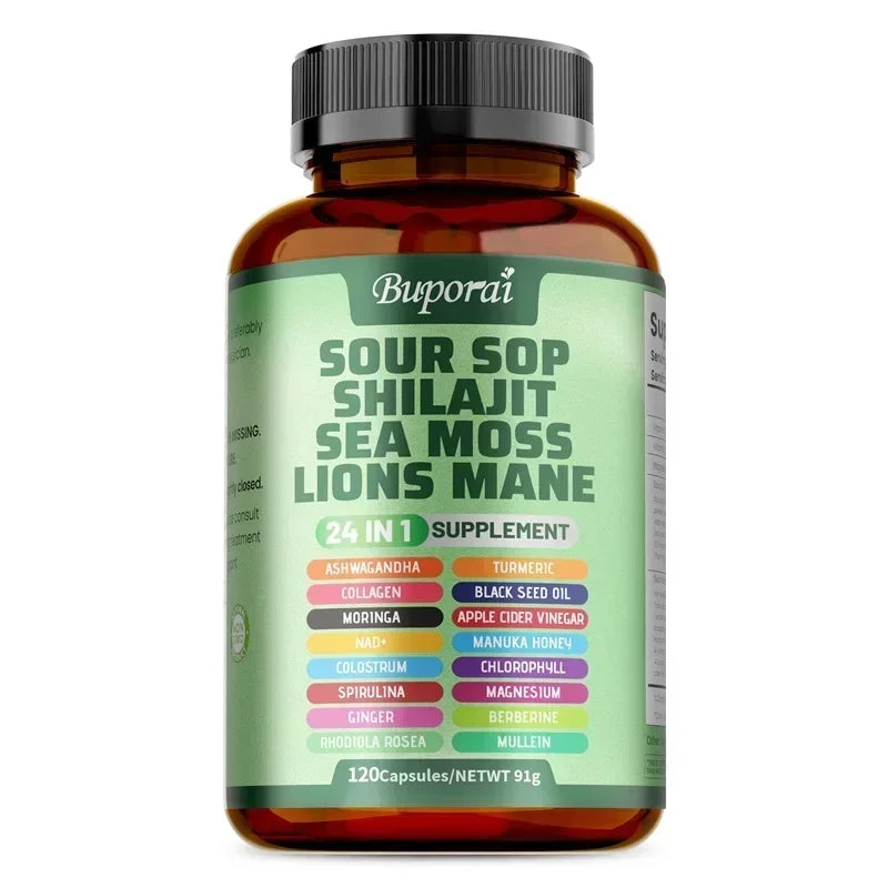 24-In-1 Soursop Supplement - Promote Digestion and Cell Health, Supports Skin, Joint and Bone Health, Strengthens Immunity Healthy supplements
