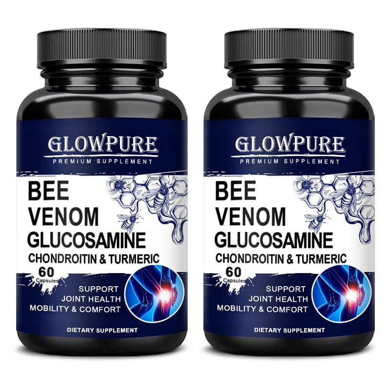 Glucosamine Chondroitin Capsules for Bone Joint Health and Mobility Comfort with Bee Venom Turmeric MSM Healthy supplements
