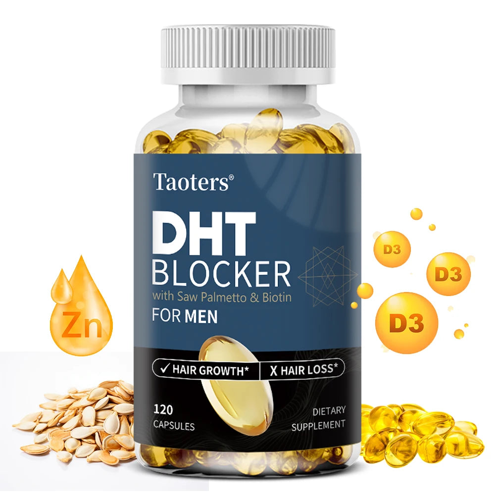 DHT Blocker Hair Growth Supplement with Saw Palmetto, Support Thicker Hair Reduce Thinning & Breakage, Boost Scalp Health Healthy supplements