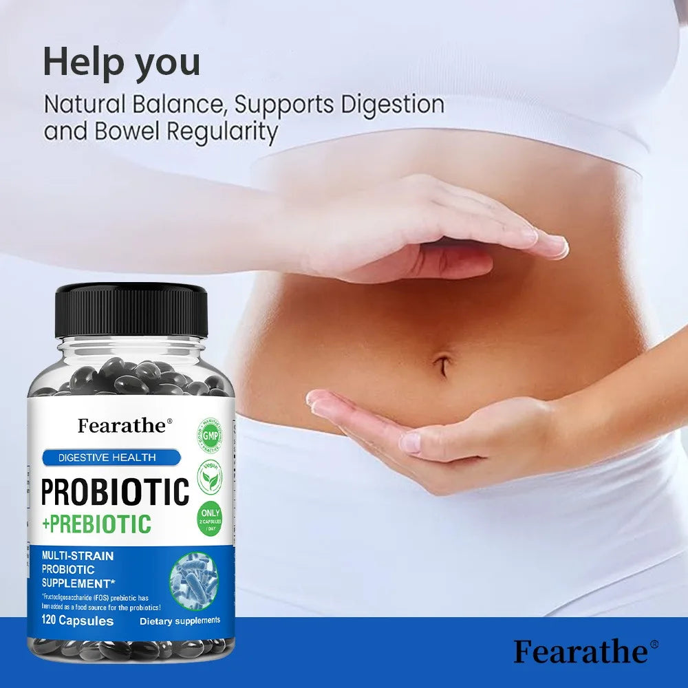 Prebiotics and Probiotics Gut Health Supplement - Digestive Health Acidophilus Probiotic Capsules with Men and Women Healthy supplements