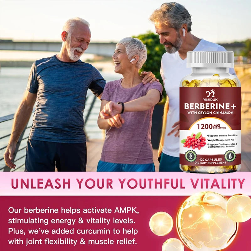 Premium Berberine + Ceylon Cinnamon Supplement, Supports Cardiovascular Health, Glucose Balance, Immunity & Digestive Wellness Healthy supplements