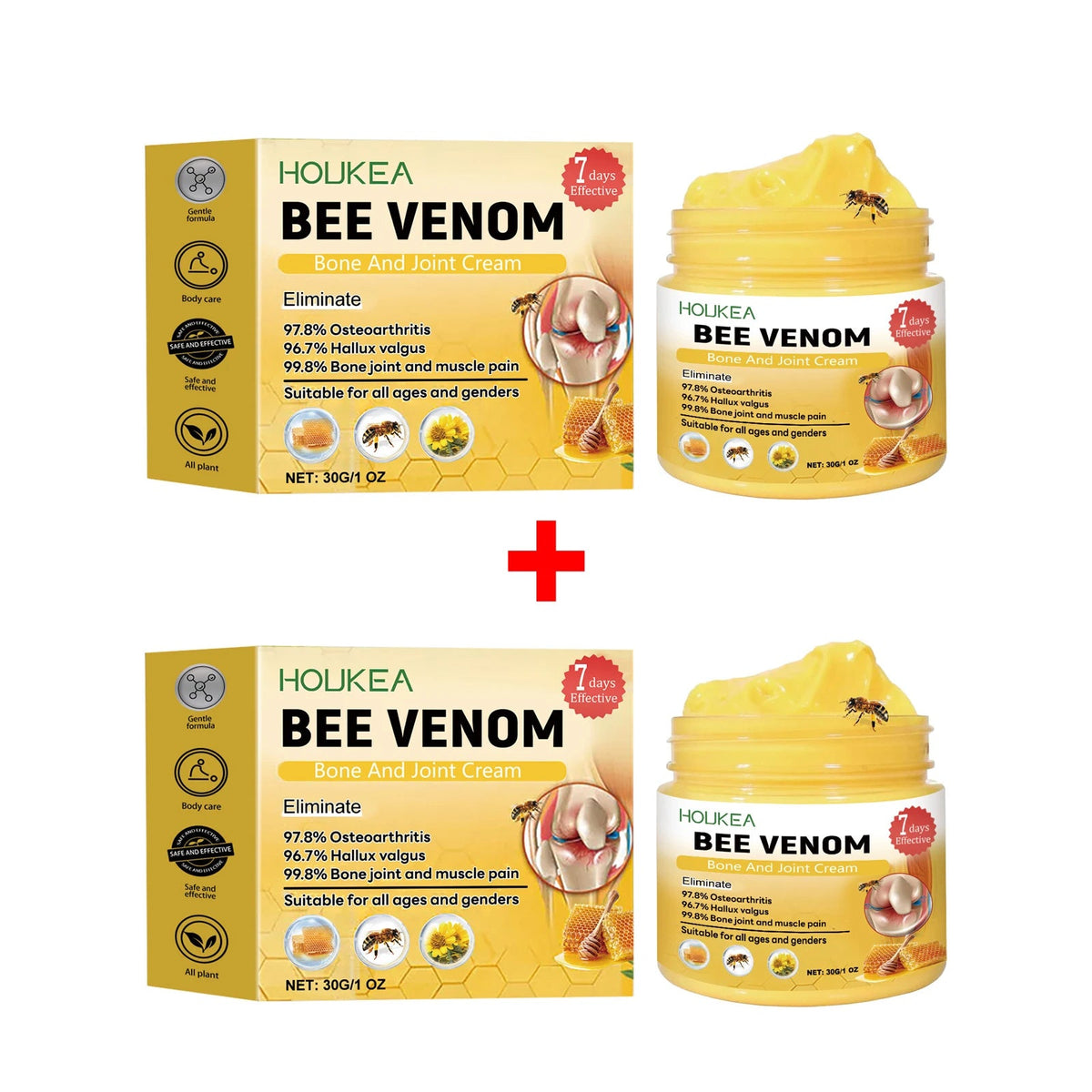 Houkea Bee Venom Joint Bone Care Cream Repair Muscle Hurt Relief Rheumatoid Pain Arthritis Treatment Body Knee Soothing Creams Healthy supplements