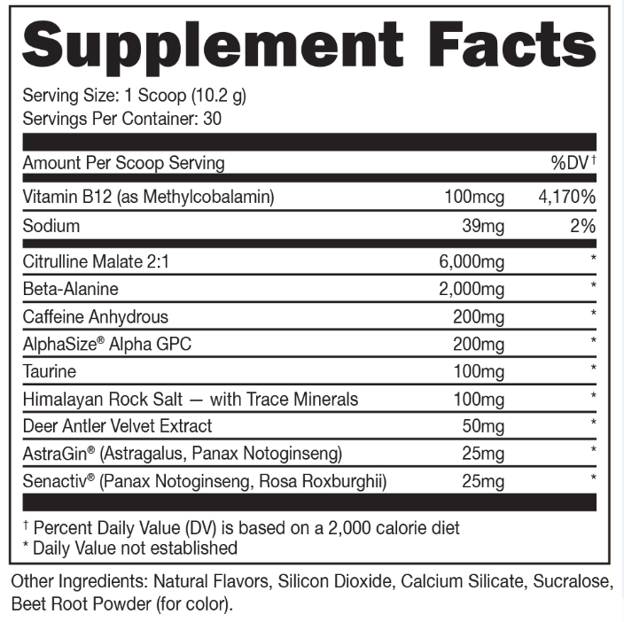 Bucked Up Pre-Workout - Energy, Performance & Focus - 30 Servings Comito Wellness